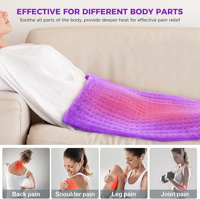 NOWWISH Heating Pad for Back Pain Relief & Period Cramps, 33x17 Inches Electric - Image 5