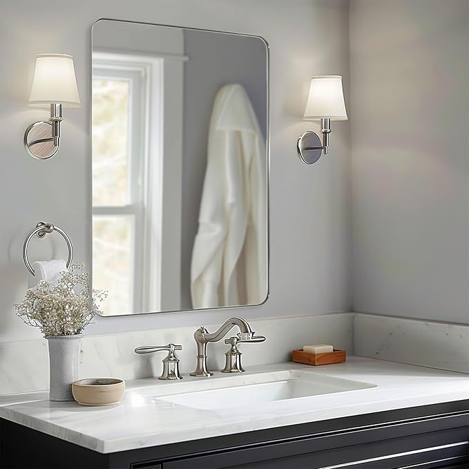 ANDY STAR 36”x48”Brushed Nickel Mirror by ANDYSTAR