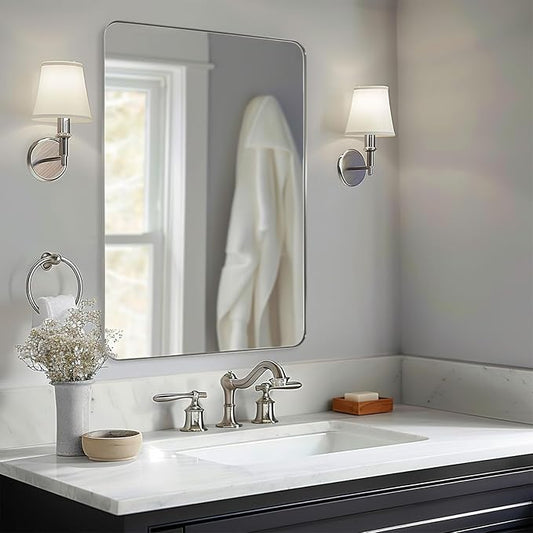 ANDY STAR 36”x48”Brushed Nickel Mirror by ANDYSTAR