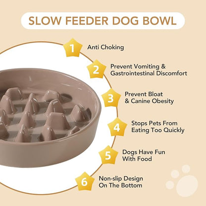 Ceramic 3.2 Cup Dog Bowl Slow Feeder, 9.5 inch Slow Pet Food Dish - Image 6