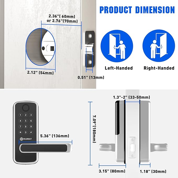 Smart Lock with Handle: Wi-Fi Keyless Entry Door Lock - Image 7