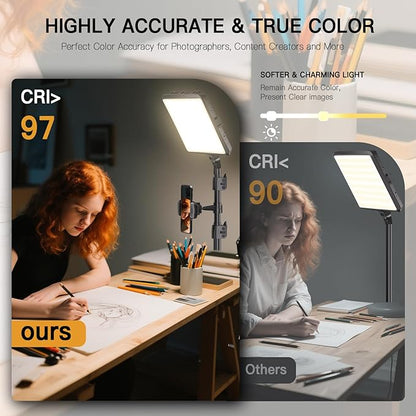 2-Pack LED Video Light Kit, NiceVeedi Studio Light, 2800-6500K Dimmable - Image 4