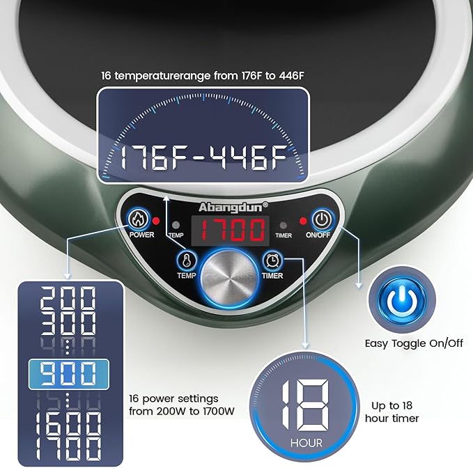 Induction Wok Cooktop，1700W Electric Wok Portable Induction Single Burner Used - Image 3
