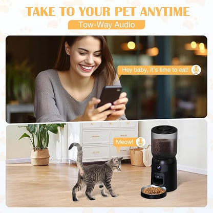 Automatic Cat Feeder with 2K Dual HD Cameras, 2.4/5G WiFi 6L Feeder, Pet Feeder - Image 3