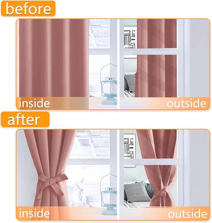 Hiasan Blackout Curtains for Bedroom, 52 x 54 Inches Long - Image 5