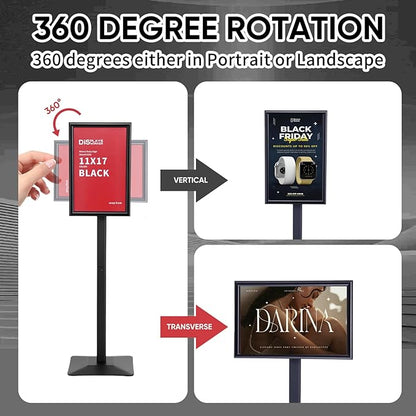 DISPLAYSWORKER Adjustable Heavy Duty Pedestal Sign holder floor Stand, sign - Image 7