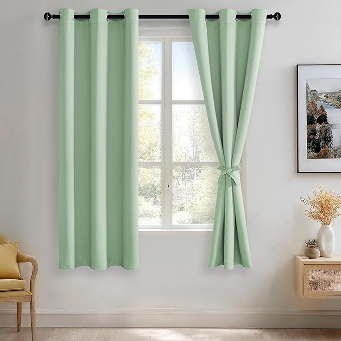 JIUZHEN Aqua Blackout Curtains by JIUZHEN