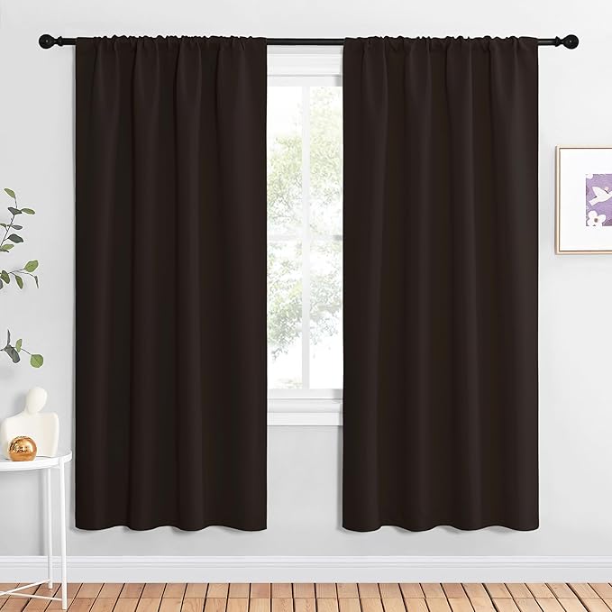 NICETOWN Blackout Curtains for Living Curtains, Toffee Brown, 2 Panels by NICETOWN