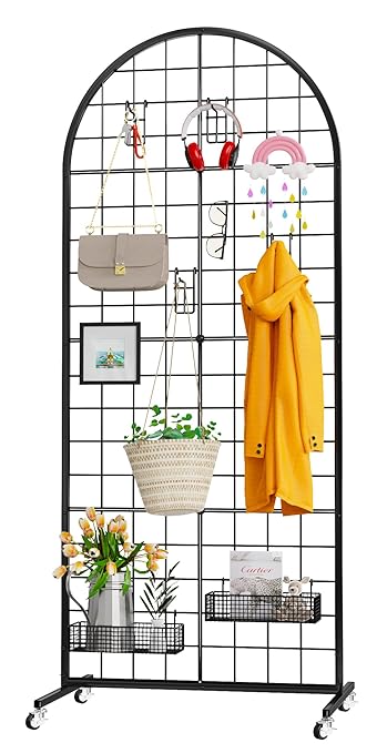 VGMiu Grid Wall Panel 1PCS Display Stand 2' x 5.2' FT Black Grid Wall Panels by VGMiu