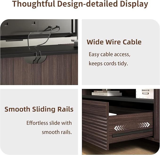 Epecoya TV Stand with Storage Cabinets - Image 6