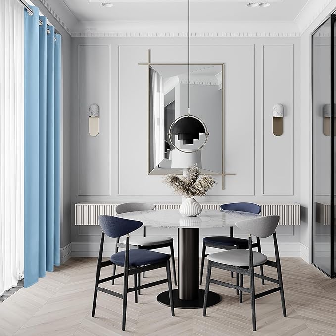 DWCN Light Blue Blackout Curtains - Image 3