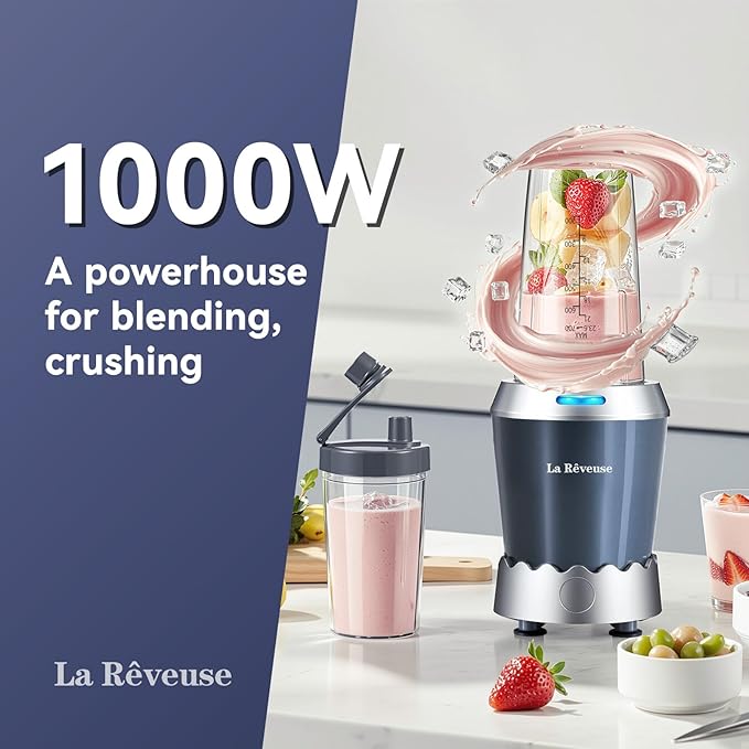 La Reveuse Personal Size Smoothie Blender Pro, 1000W High Speed - Image 3