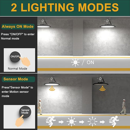 ACOHOOK Smart 350W LED High Bay Light Motion Sensor, 48000lm Commercial Bay - Image 4