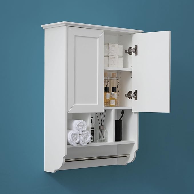 White Bathroom Wall Cabinet by VANIRROR