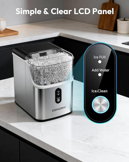 EUHOMY Nugget Ice Maker Countertop, Ready in 7 Mins, 34Lbs/24H Pebble Ice Maker - Image 5