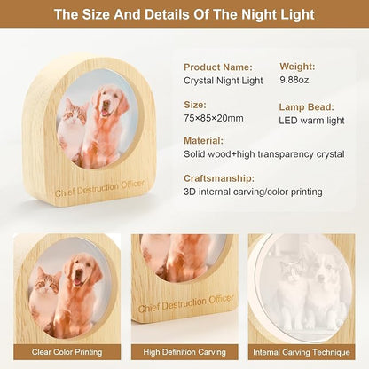 Yijhpbc Custom 3D Crystal Photo Night Light Personalized Photo Crystal Ball - Image 5