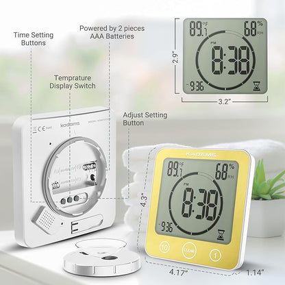 KADAMS Shower Clock Waterproof Bathroom Timer – Digital Wall Clock - Image 6