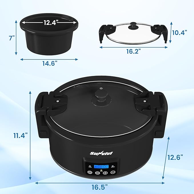 Programmable Slow Cooker with Locking Lid, Portable Multi-Cooker - Image 6