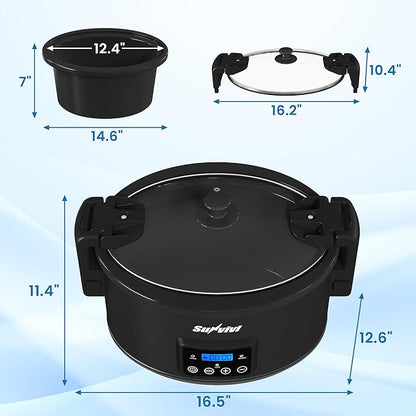 Programmable Slow Cooker with Locking Lid, Portable Multi-Cooker - Image 6