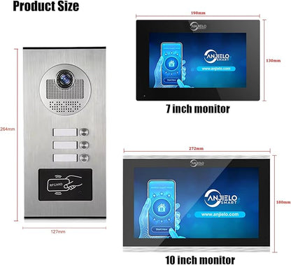Wired Apartment Video Intercom System, 1080P HD Video Doorbell, Compatible - Image 3