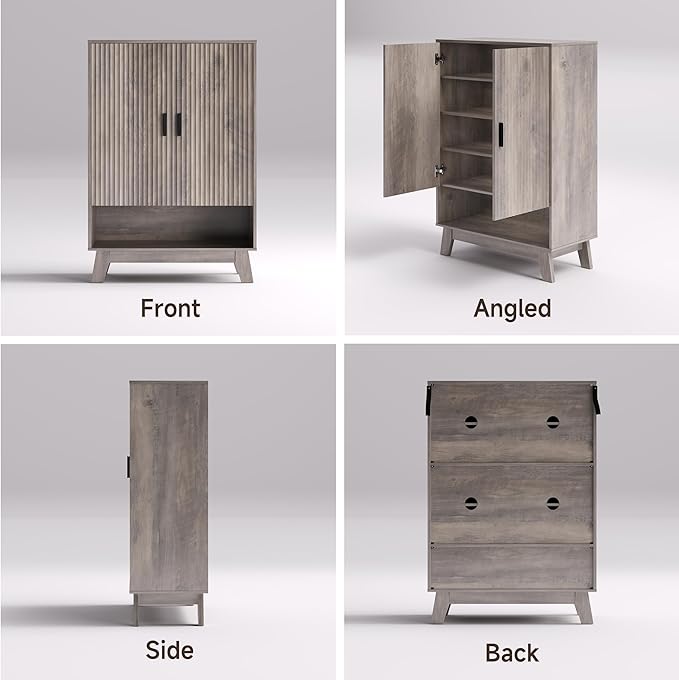 4-Tier Fluted Shoe Cabinet - Image 9