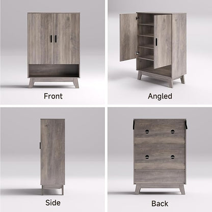 4-Tier Fluted Shoe Cabinet - Image 9