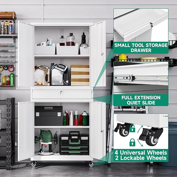 Letaya Metal Garage Storage Cabinet - Image 4