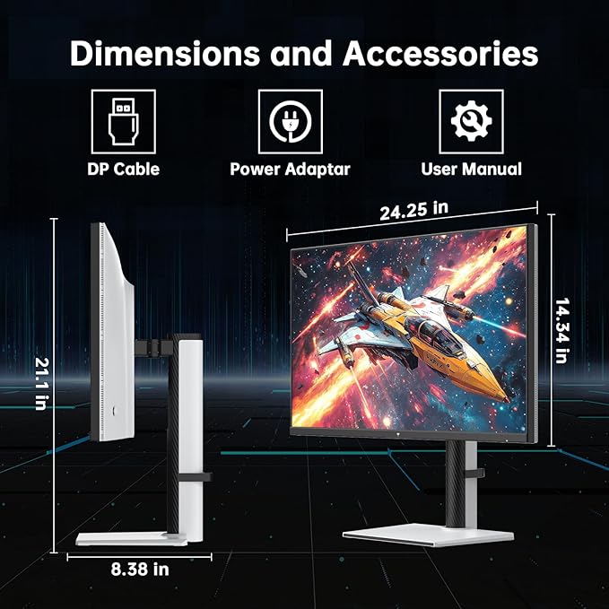 KTC 27 Inch White Gaming Monitor 300Hz/320Hz, QHD 1440P Fast IPS Computer - Image 9