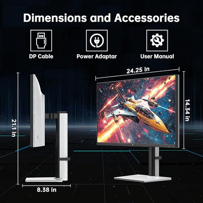 KTC 27 Inch White Gaming Monitor 300Hz/320Hz, QHD 1440P Fast IPS Computer - Image 9