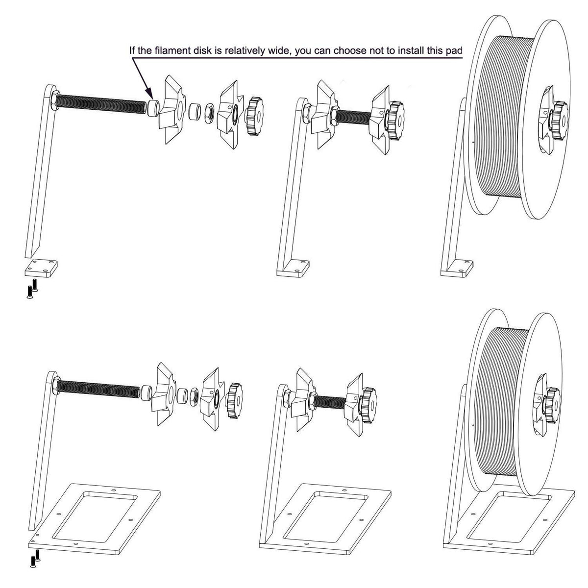 3D Printer Filament Holder Rotate Spool with Base Filament Mount Rack Bracket...