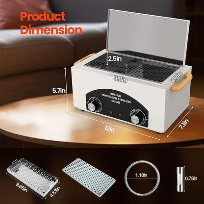 High Temperature Metal Tool Cleaner Machine, 2L Dry Heat Cleaning Box - Image 5