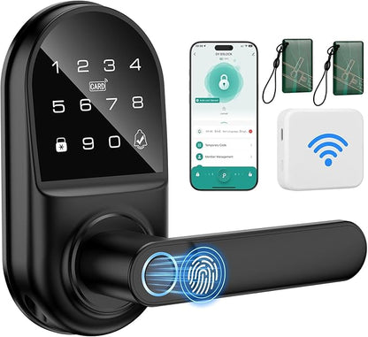 Smart keypad Door Lock with Handle，Fingerprint Keyless Entry Digital Lock with by Unknown