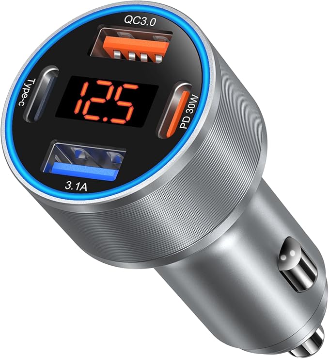 Car Charger USB C, 65W Multi Port Dual 12V USB C Car Charger Adapter by Bangfun
