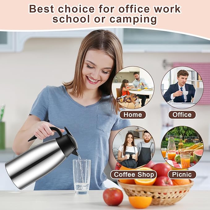 Norme 2 Pcs Thermal Coffee Carafe Insulated Stainless Steel Coffee Carafe - Image 6