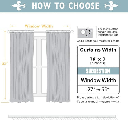ChrisDowa 100% Blackout Curtains 63 inch Long - Image 6