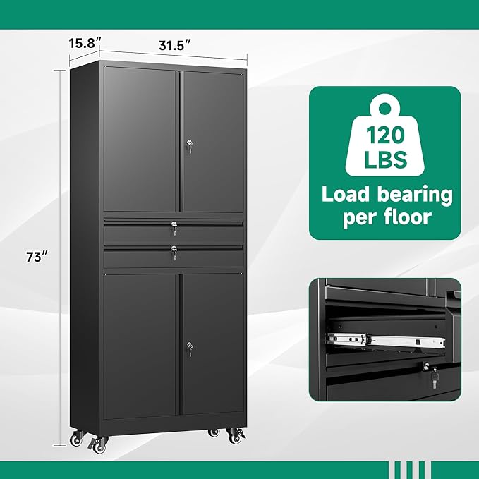 Letaya Metal Garage Storage Cabinet - Image 3