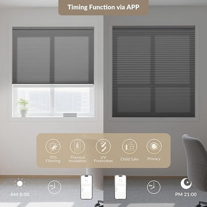 Boolegon No Drill Motorized Cellular Blinds - Image 4