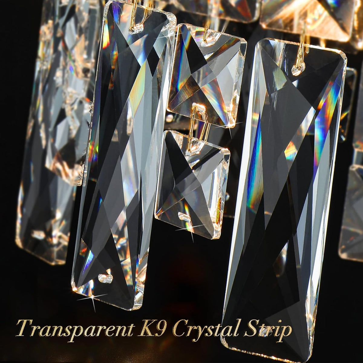10 Lights Modern Gold Crystal Chandeliers for Dining Room 28"
