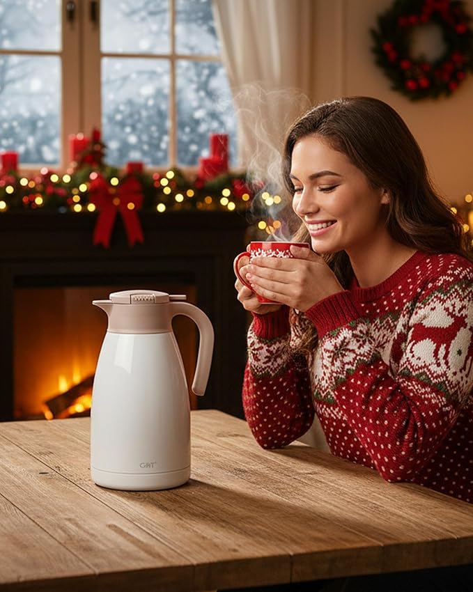 GiNT 2.2L / 74Oz Thermal Coffee Carafe, Insulated Stainless Steel Coffee Carafes - Image 7