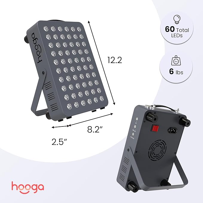 Hooga Red Light Therapy Panel for Face and Body, 60 High-Efficiency Low-Level - Image 2