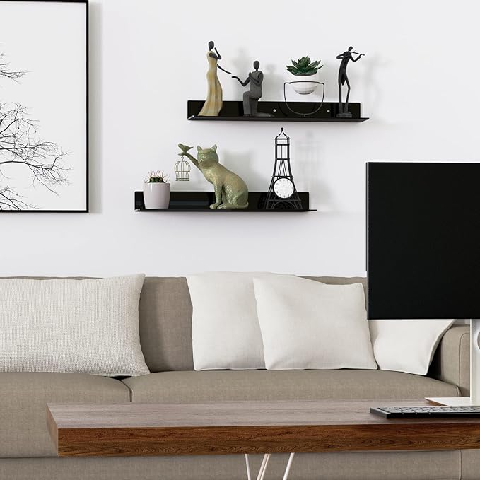 24 Inches Acrylic Wall Shelves 2 Pack, Floating Shelf - Image 2