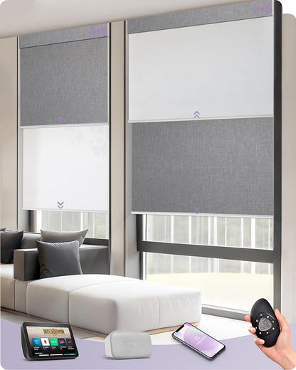 Graywind Motorized Dual Shades for Windows Smart Double Blinds Blackout and by Graywindbeyondshading