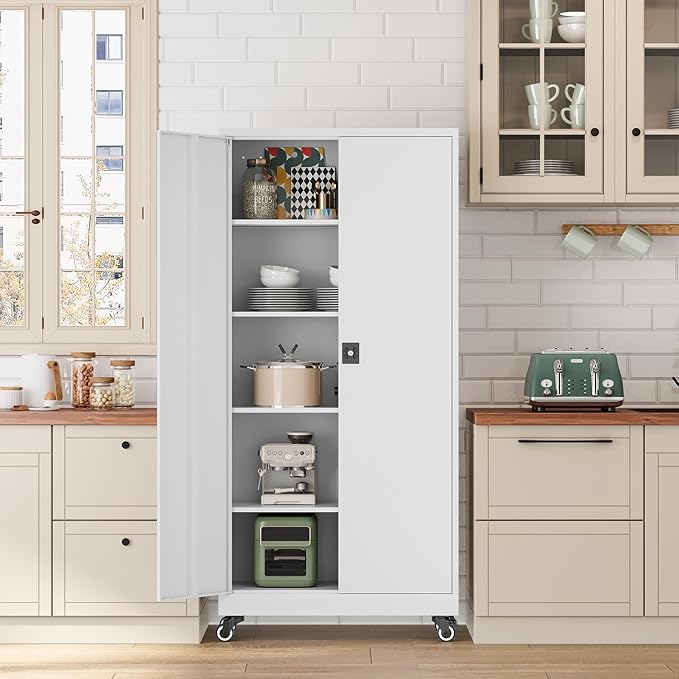 Metal Rolling Storage Cabinet-74.6” Tall Steel File Cabinets - Image 7
