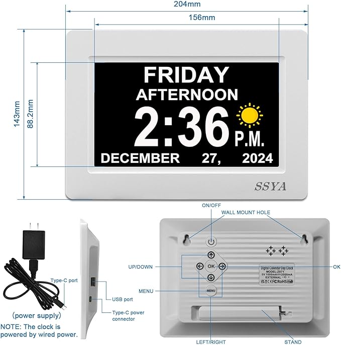 SSYA Digital Calendar Alarm Clock - Image 2