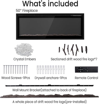 50” Smart Electric Fireplace - Image 7