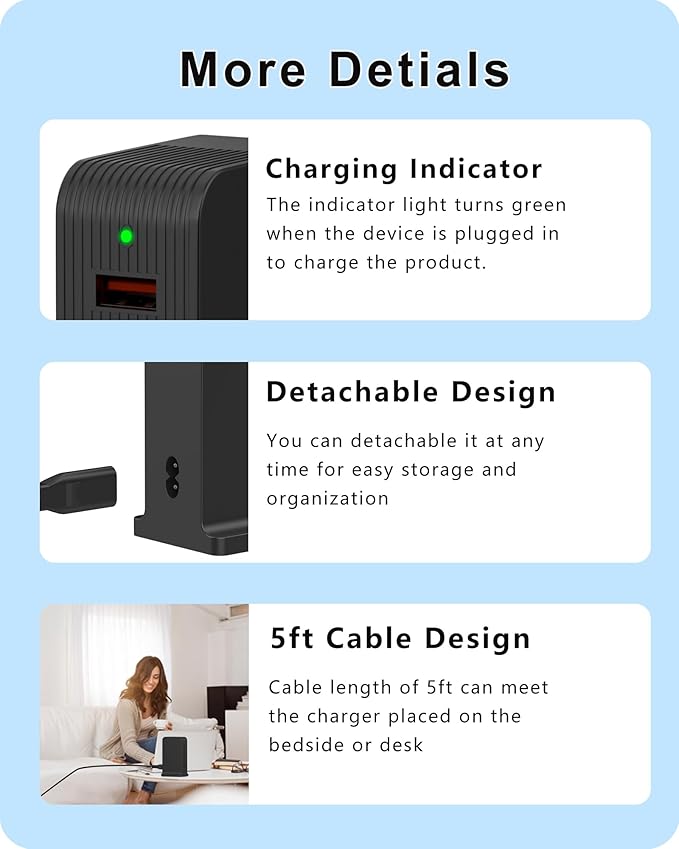 VPSUN USB Charger 6 Port 50W Multi USB Tower Charging Station - Image 6