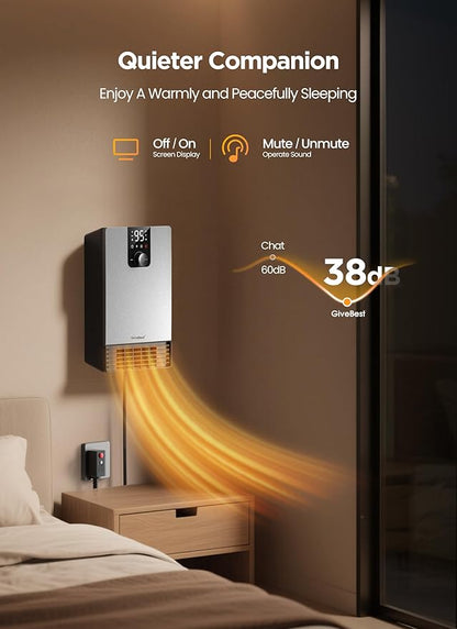 Wall Heater for Bathroom, 1500W Fast Heating Electric Space Heater - Image 6