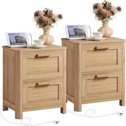 Joaxswe Farmhouse Nightstand Set of 2 by Joaxswe