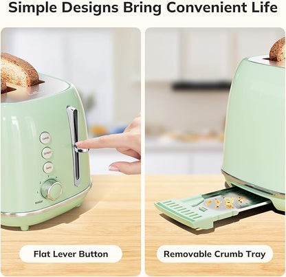 2 Slice Stainless Steel Toaster Retro - Image 5