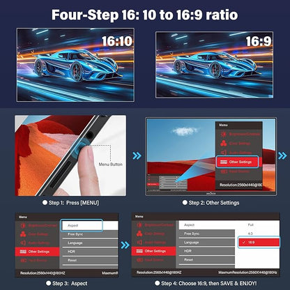 2K 180Hz Portable Gaming Monitor, 23.8" 2560x1440 QHD Fast IPS ∆E<2 100% sRGB - Image 2